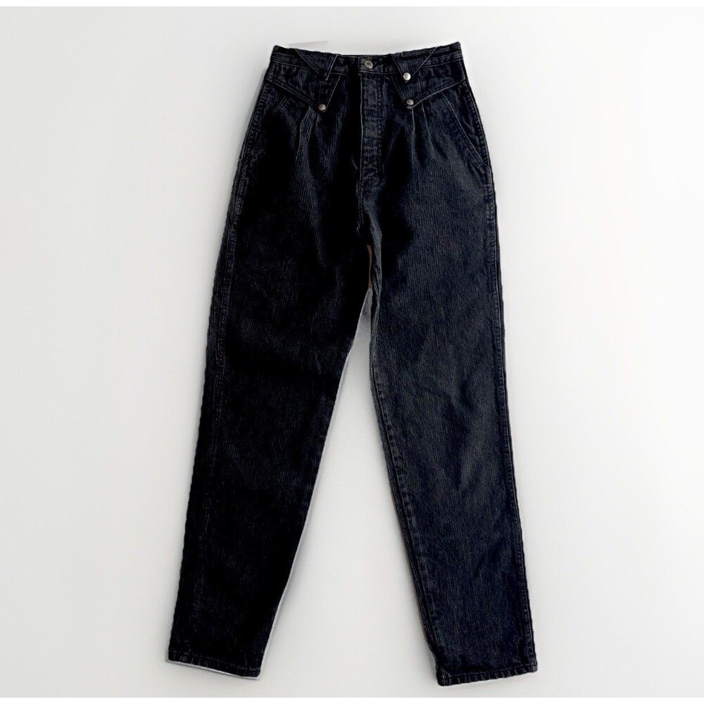 Vintage Women’s Wrangler Jeans 9 Fits 25 Gray Pinstripe Bareback Western Swing